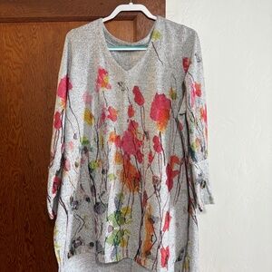 Quirky, Multi-Colored V-Neck Sort Sweater - Soft Surroundings